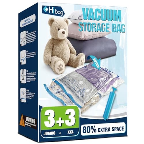 Vacuum Storage Bags Jumbo and XXL, Extra Large Vacuum Seal Bags for Bedding Blankets Comforters Clothing (3J+3XXL)