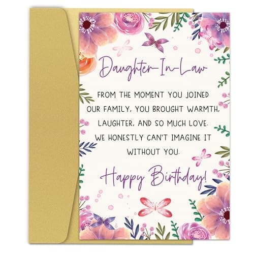 Zoytonky Daughter-In-Law Birthday Card, Heartfelt Birthday Card from Mom & Dad-In-Law, Perfect for a Special Daughter in Law