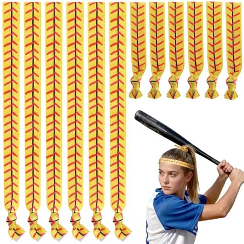 24Pcs Softball Headband Hair Tie Set, Elastic Softball Scrunchies Hair Band