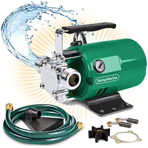 SumpMarine Water Transfer Pump, 115V 330 Gallon Per Hour - Portable Electric Pump with 6' Hose Kit, Remove Water From Pools, Rain Barrel, Aquariums