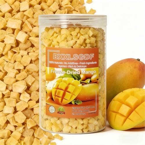 4oz Freeze Dried Mango Chunks, Crispy Snack for Baking, Tea, Smoothies & Yogurt | Light & Sweet, 100% Real Fruit 120g
