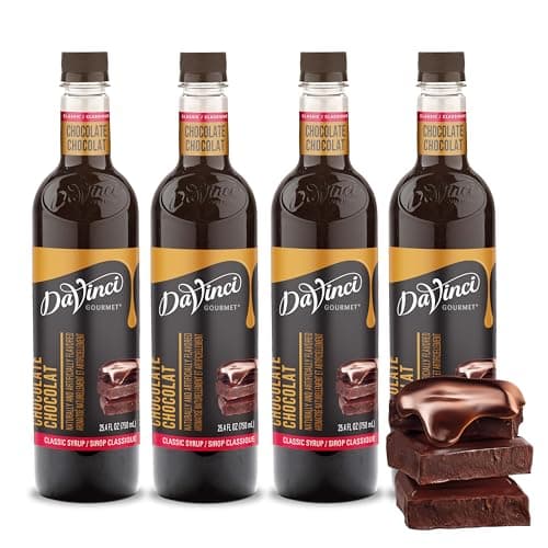 DaVinci Gourmet Classic Chocolate Syrup, Natural, 25.4 Fluid Ounces (Pack of 4)