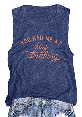 Drinking Shirts for Women Funny Drinking Shirt Summer Tank Top Dark Blue
