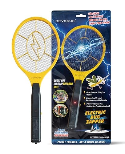 DEVOGUE® Electric Fly Swatter Bug Zapper Battery Operated Flies Killer Indoor and Outdoor Pest Control Mosquito Zapper and Insect Catcher Racket