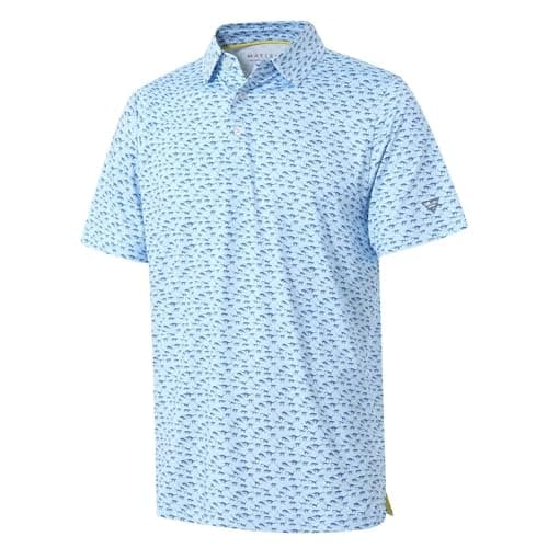 Golf Shirts for Men Dry Fit Short Sleeve Print Performance Moisture Wicking Polo Shirt Animal Print