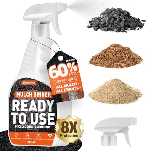 Shabebe Mulch Hold with Sprayer -Ready to Use Binder for Landscaping, Fast-Dry No Dilution Landscape Glue Spray for Rocks, Binder, Mulch Bond and Pea Gravel Stabilizer 27OZ