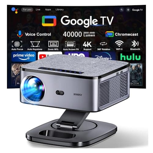 Google TV Smart Projector with WiFi and Bluetooth, 2000 ANSI Projector 4K