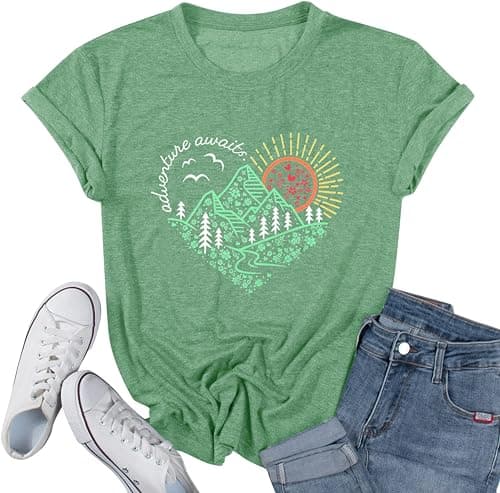 Jorlyen Women Adventure Outdoor Shirt Nature Hike Outfit, Light Green XL