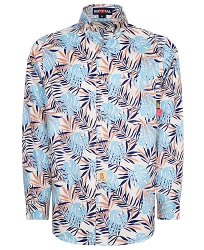 BOCOMAL FR Shirts for Men Printed Bohemia/Hawaii Button Down NFPA2112 CAT2