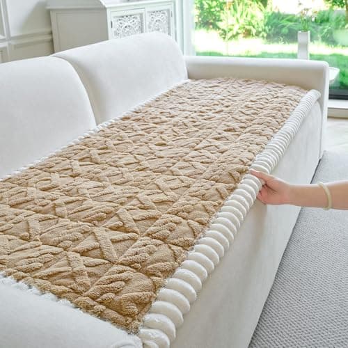 PJLZJFBY Fuzzy Couch Covers for Dogs, Non Slip Thick Dog Couch Cover Protector, Plush Pet Couch Covers for Sofa Washable, Soft Sofa Cushion Slipcovers Pet Friendly(1PC, Light Brown, 27.6”x59.1”)