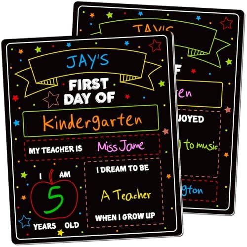 First and Last Day of School Sign, Paper Back to School Board for Pre-K