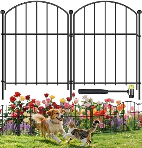 Decorative Garden Fence, 10-Pack No Dig Animal Barrier for Yard Edging