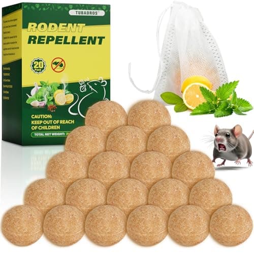 Rodent Repellent, Peppermint Oil Moth Ball to Repel Mice and Rats, Mouse Repellent, Mice Repellent, Rat Repellent, Rodent Repellent for Cars,Garden, Indoor Use (1 Count (Pack of 20))