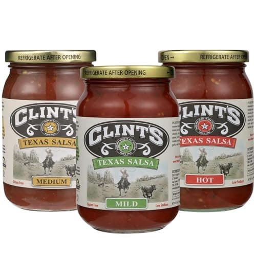 Clint's Texas Salsa Sampler 16oz Jar (Pack of 3 Different Flavors)
