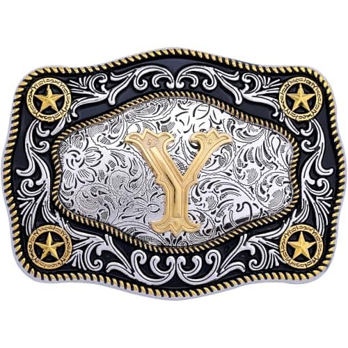 Absbolo Belt Buckles Men Initial Letter A to Z Western Belt Buckle Y