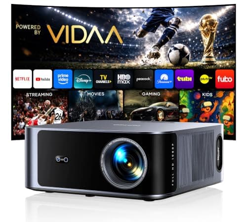 Outdoor-Projector-4K [VIDAA Live TV/40W Dolby/920 ISO] with WiFi6 and Bluetooth Compatible with Netflix, Smart Projector, AI Voice Control & Auto Focus, HDR10, Movie Proyector for Ceiling Home Theater