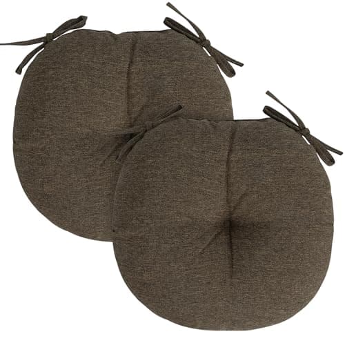 FUNHOME Outdoor Round Bistro Chair Cushions Set of 2, 15x15x4Inch-Brown