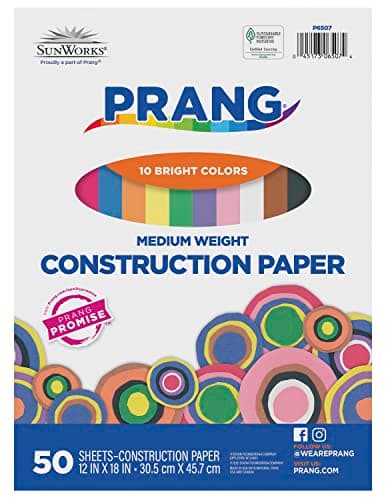 Prang (Formerly SunWorks) Construction Paper, 10 Assorted Colors, 12" x 18", 50 Sheets