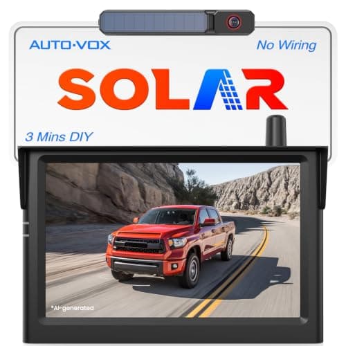 AUTO-VOX Solar Wireless Backup Camera, 5" 1080P Monitor, 3-Min Easy Install