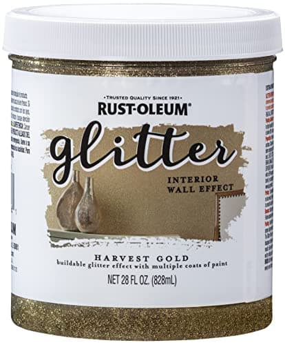 Rust-Oleum 360218 Glitter Interior Wall Paint, 28 oz, Harvest Gold, (Pack of 1)