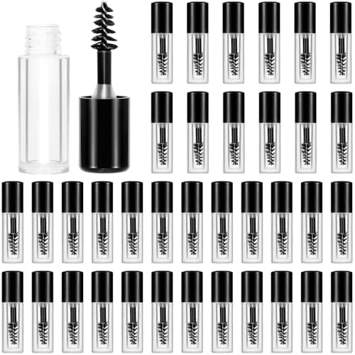 36 Pcs Empty Mascara Tubes with Wand (3ml), Refillable Eyelash Brow Tint Tubes, Travel Size Containers for Lash/Brow Oil, Eyebrow Shaping, Perm Aftercare