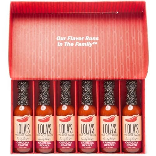 Lola’s Carolina Reaper Hot Sauce | Made with Red Jalapenos & Carolina Reaper Peppers | 0 Calories, 0g Fat, Low Sodium | All-Natural, Keto, Gluten-Free | 5 Fl Oz (Pack of 6)