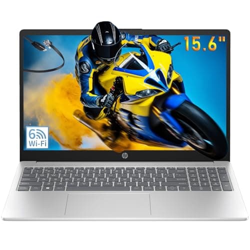 HP 15.6" FHD Laptop PC Computer, Intel N100 Quad-Core Processor, 16GB RAM, 256GB SSD, WiFi 6, Bluetooth 5.3, HDMI, Numeric Keypad, Windows 11 Home, Silver, Type-C to RJ-45 Cable
