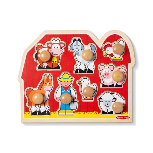 Melissa & Doug Farm Animals Jumbo Knob Wooden Peg Puzzle