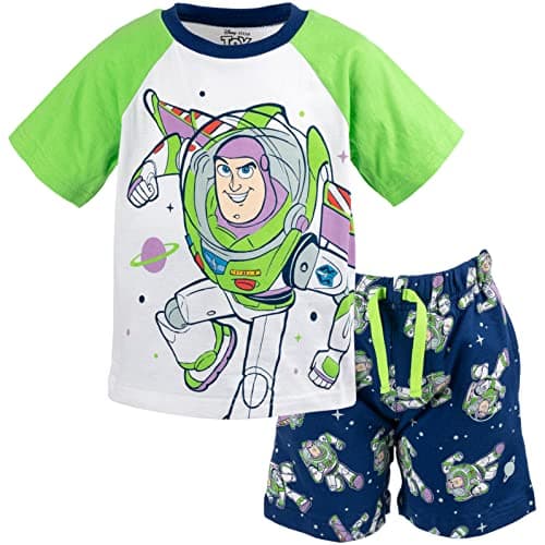 Disney Pixar Toy Story Buzz Lightyear Little Boys T-Shirt French Terry Shorts White/Blue 6
