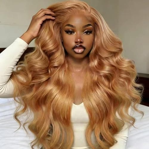 ROOMOOD 27# Ash Blonde Human Hair Lace Frontal Wig Body Wave 180% Density 13x6 Lace Front Wig Pre Plucked Natural Hairline for Women（18inch）