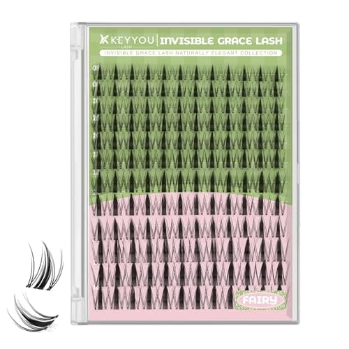 KEYYOU Fairy Lash Clusters, 0.03mm Invisible Band, Waterproof DIY at Home
