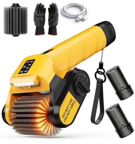 Electric Grill Brush, 100W Power, 5000mAh Large Battery, 350-Min Runtime