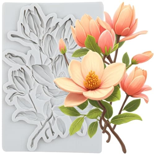 Lingzhi Flower Fondant Mold Leaf Chocolate Silicone Mold for Cake Decoration Cupcake Topper Candy Sugar Gum Paste Polymer Clay