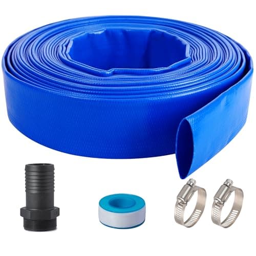 2" (Flat 3.4’’ width) x 100 FT Pool Backwash Hose Kit with Male NPT Adapter