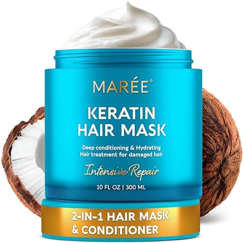 MAREE Deep Conditioning Hair Mask for Damaged Hair Treatment – Keratin Hair Care for Hydrating Growth Repair Moisturizing – Dry Curly Color Refreshing – Tratamiento Mascarilla Para el Cabello Seco