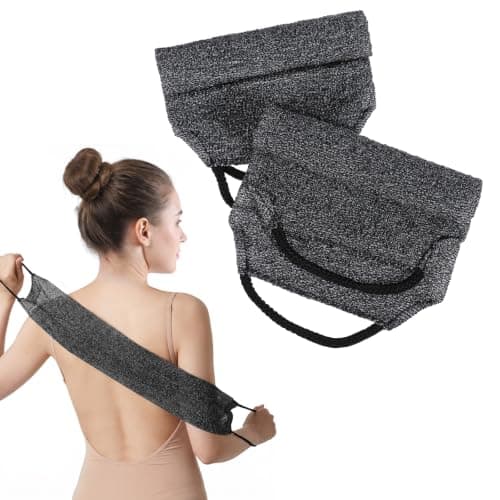 Xyembu 2Pcs Exfoliating Back Scrubber with Handles Stretchable