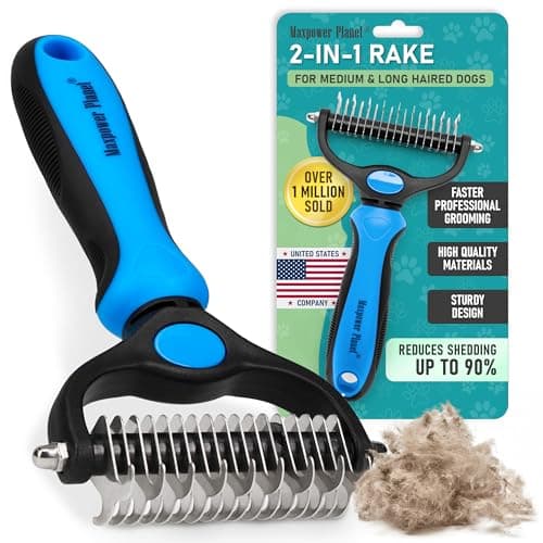 Maxpower Planet Dog Grooming Rake, Deshedding Undercoat Brush, Dogs & Cats