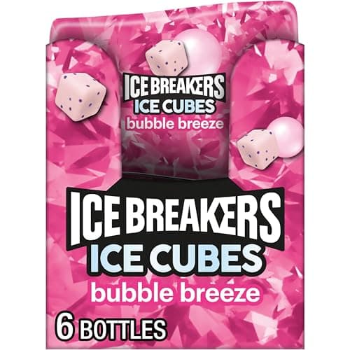 ICE BREAKERS Ice Cubes Bubble Breeze Sugar-Free Gum Bottles, 6 ct