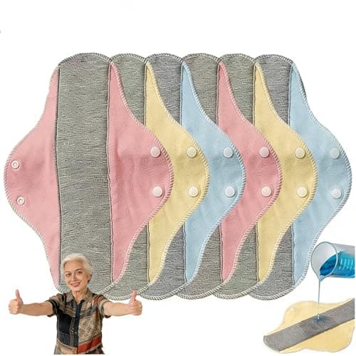 DI YUNDUO Reusable Washable Incontinence Pads for Women | Leak-Proof, Waterproof & Breathable | Pure Cotton & Bladder Leak Protection (Multicolor 6)