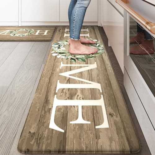 KIMODE Anti Fatigue Kitchen Mats for Floor Cushioned Kitchen Rugs Sets of 2