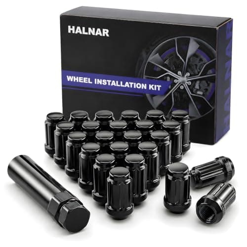 HALNAR M12x1.5 Anti-Theft Spline Wheel Lug Nuts, 24-Pack with Socket