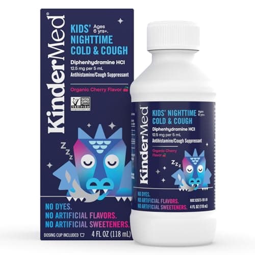 KinderMed Kids' Nighttime Cold & Cough Medicine, Organic Cherry, 4 FL OZ