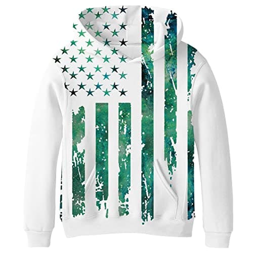 SAYM Teen Boys' Galaxy Fleece Sweatshirts Pocket Pullover Hoodies 4-16Y NO46 L