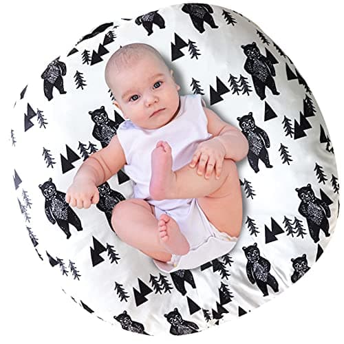 Baby Lounger Cover, Bear Newborn Lounger Cover for Boys, Snugly Fit Infant Lounger for Baby, Infant Removable Slipcover, Animal Breathable & Reusable (Lounger Pillow Not Included)