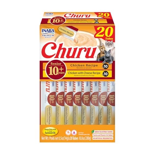 INABA Churu Senior Lickable Cat Treats, Chicken Variety, 20ct
