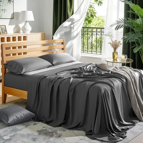 LBRO2M 100% Rayon Derived from Bam_boo Cooling Bed Sheet Set 19"Deep Pocket
