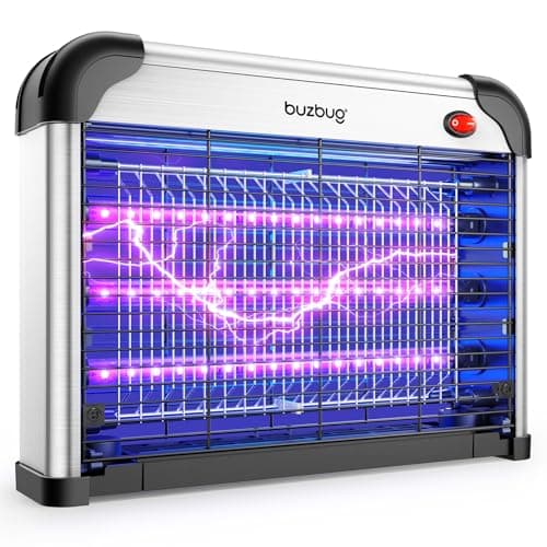Buzbug LED Bug Zapper Indoor, 3 Efficient 50000H LED Bulbs, Energy Saving & Dual Band Attraction, High-Voltage Electric Mosquito Zapper, Fly Trap Mosquito Trap, Fly Killer Fly Zapper -MA009