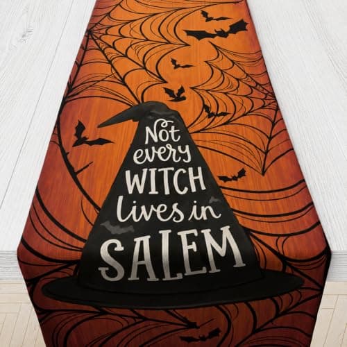 Halloween Decorations - Halloween Spider Web Witch Hat Table Runner