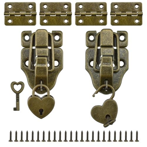Aifeier ET 2 Sets Retro Style Duckbilled Toggle Hasp Latch Heart-Shaped