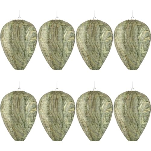 DECYOOL 8 Pack Paper Fake Wasp Nests Decoys for Yellow Jackets